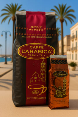 Caffe L'Arabica Blend 27 1000g + 250g aromatu, który trafił do zestawu nieprzypadkowo (choć... trochę tak)